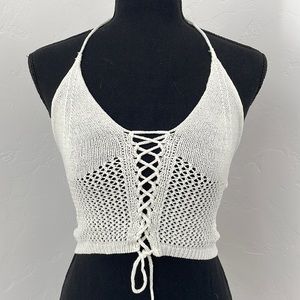 I.am.Gia white crochet KAMALI top size small NWOT